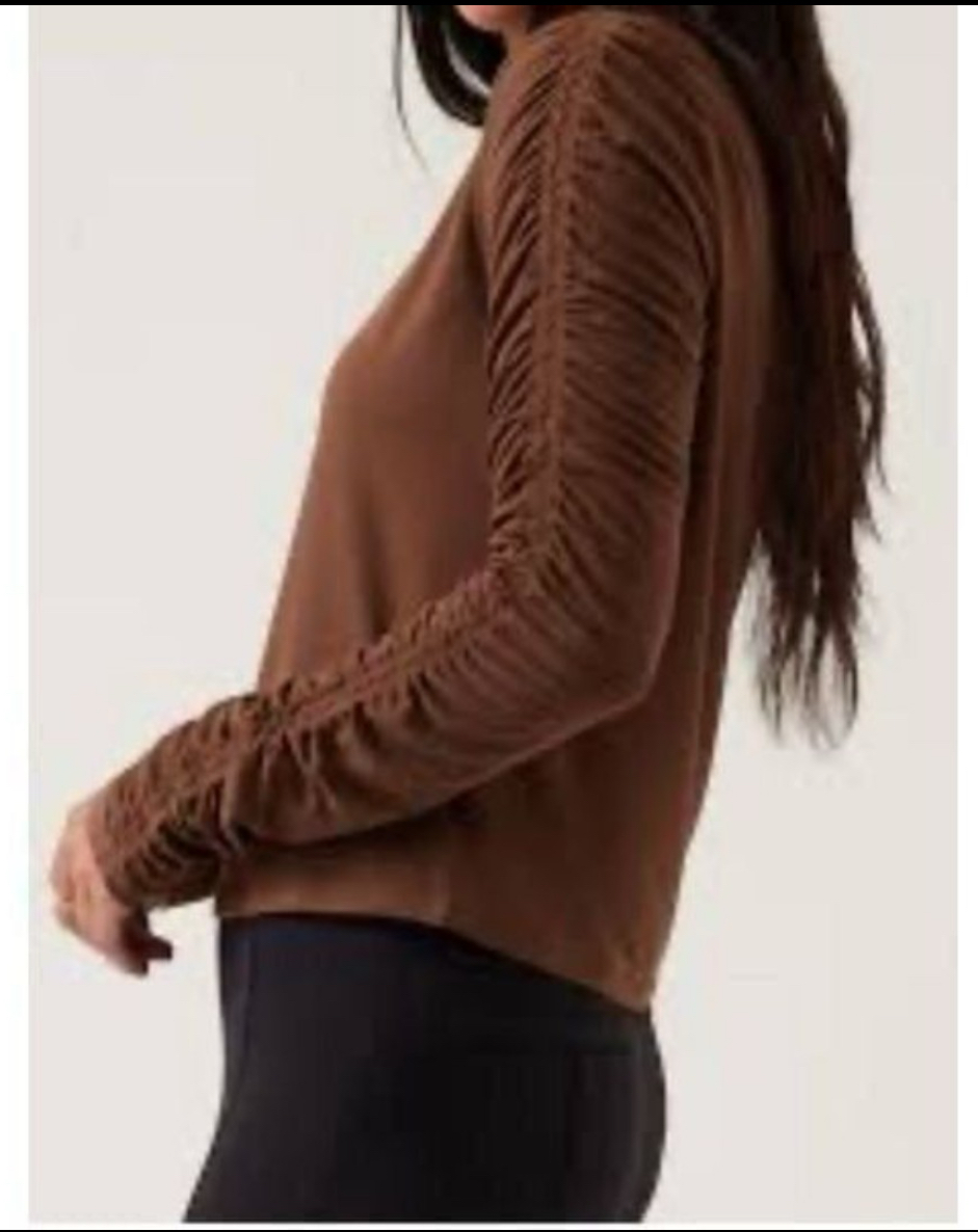 Athleta All Around Ruched Top Brown  Plus size Womens Long Sleev