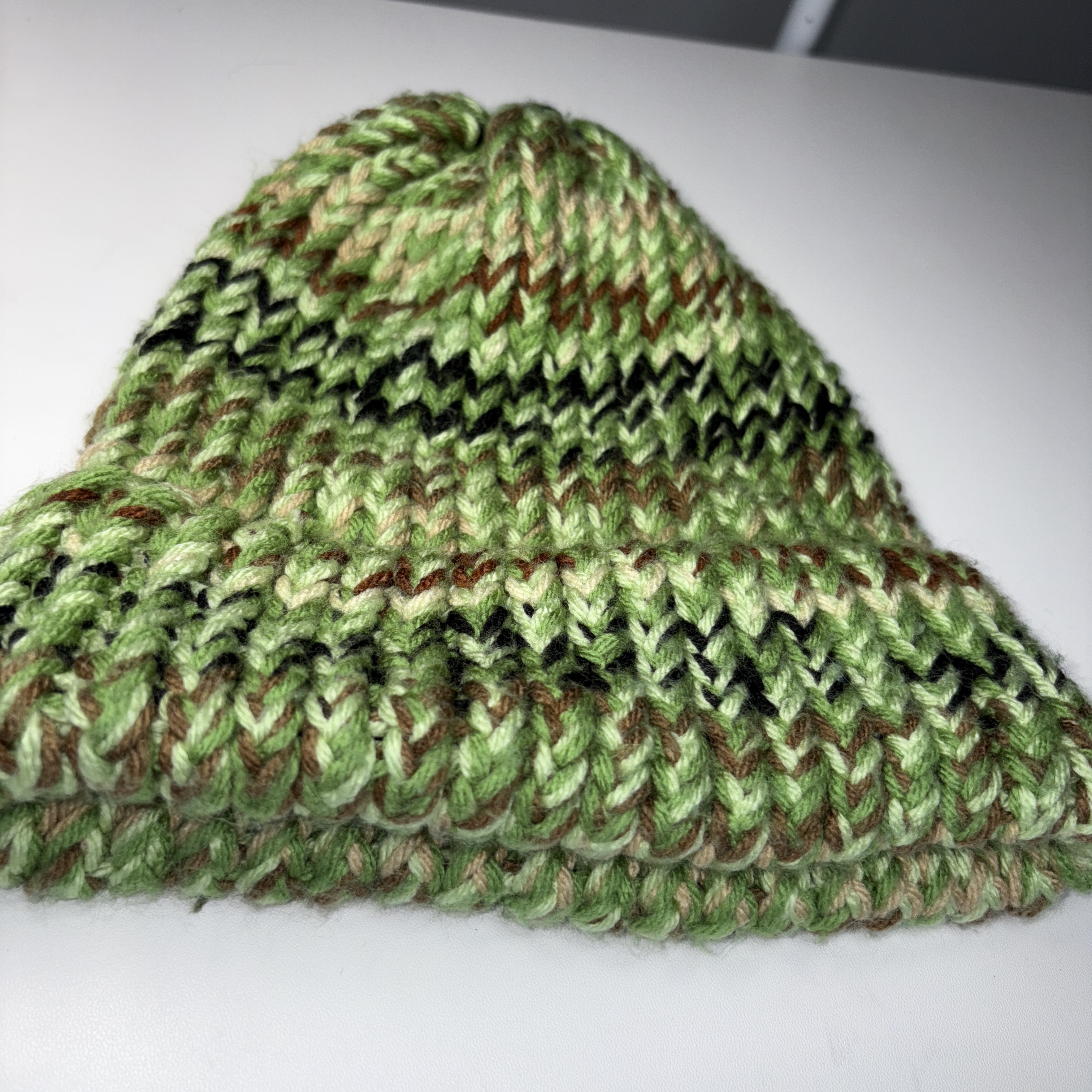 Extra Soft & Warm Camo Colors, Green, Brown , Hand Knit 100% Handmade Beanie