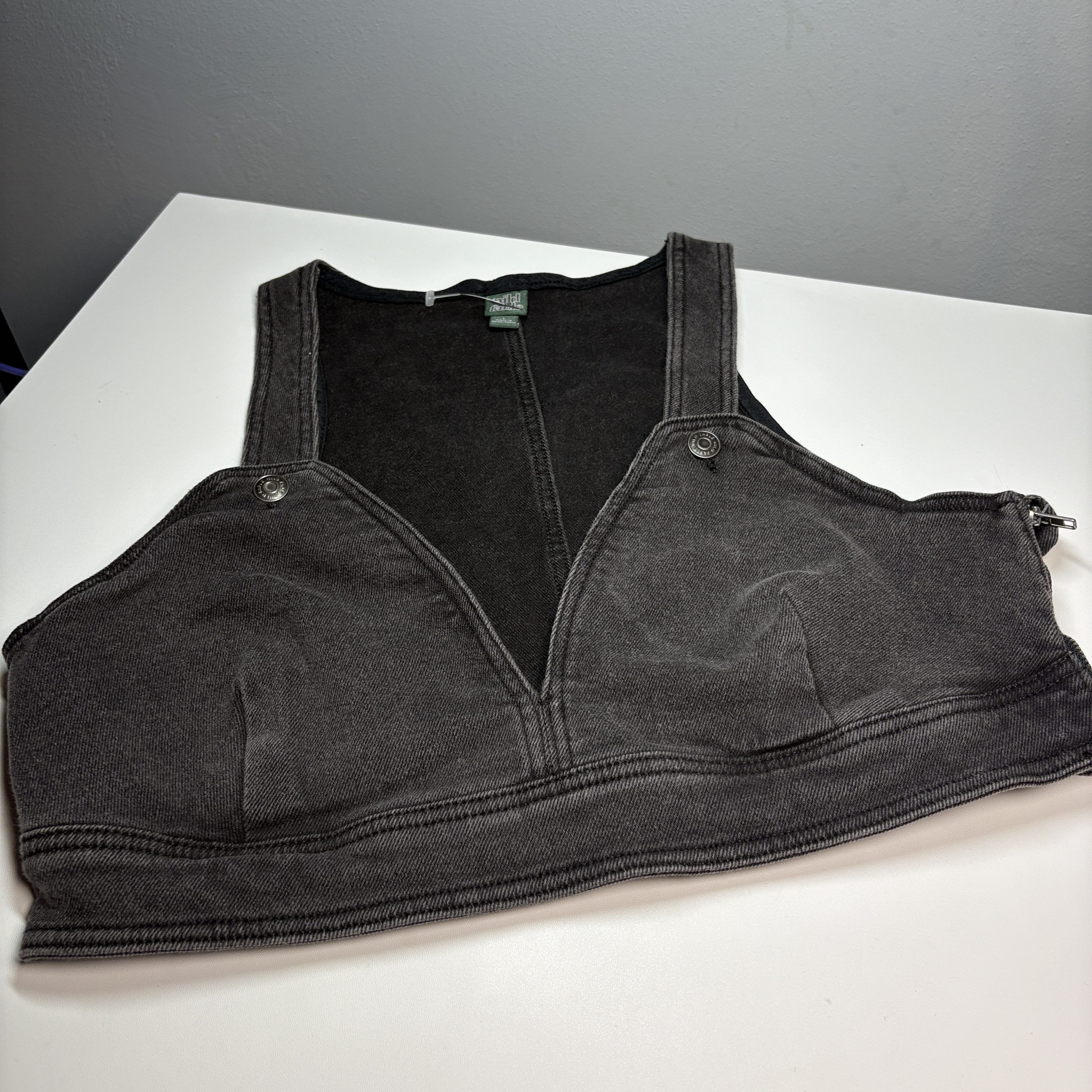 Wild Fable Top Womens Size Large Black Cropped Structured Utility Style