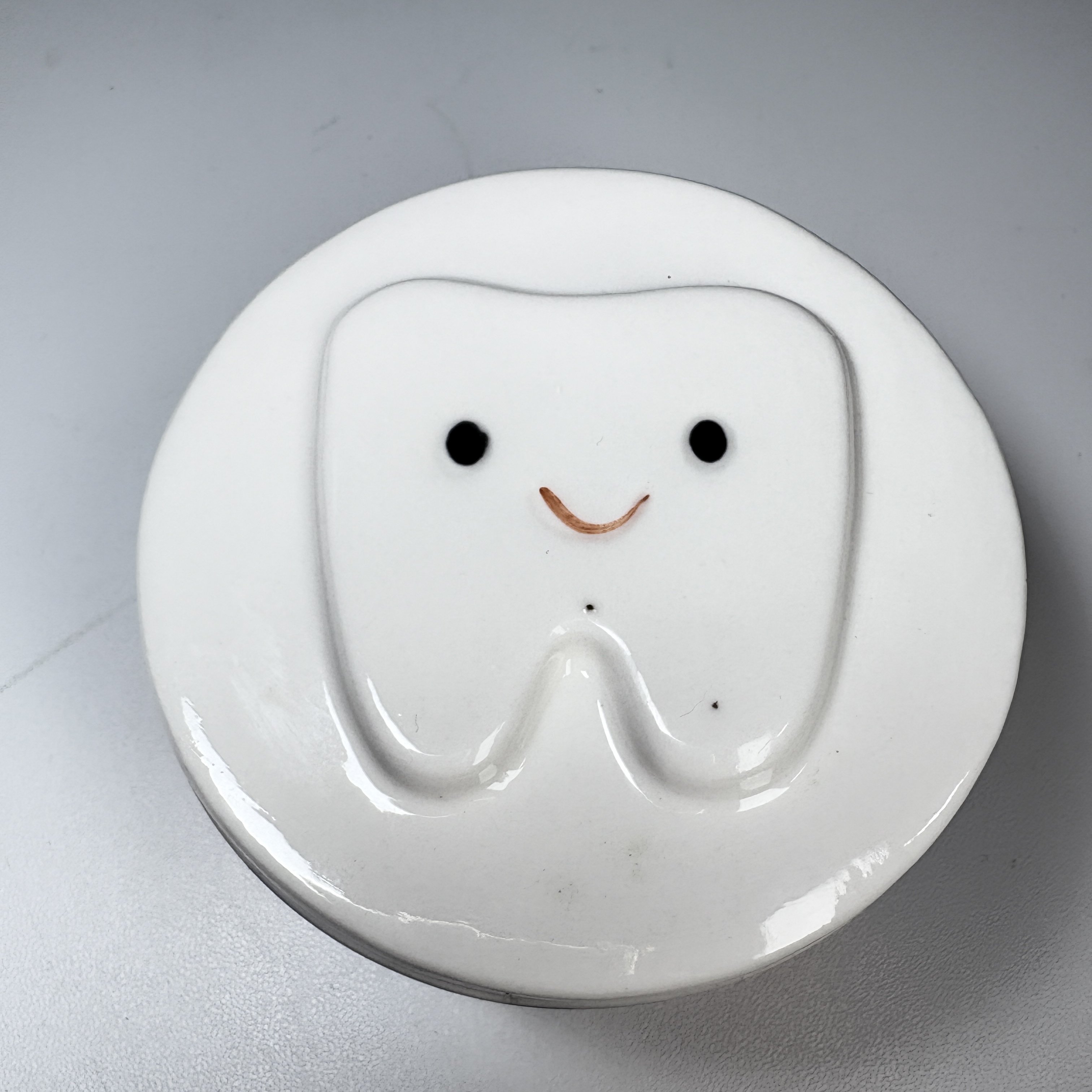Ceramic Tooth Fairy Keepsake Box Rainbow Stripe Design