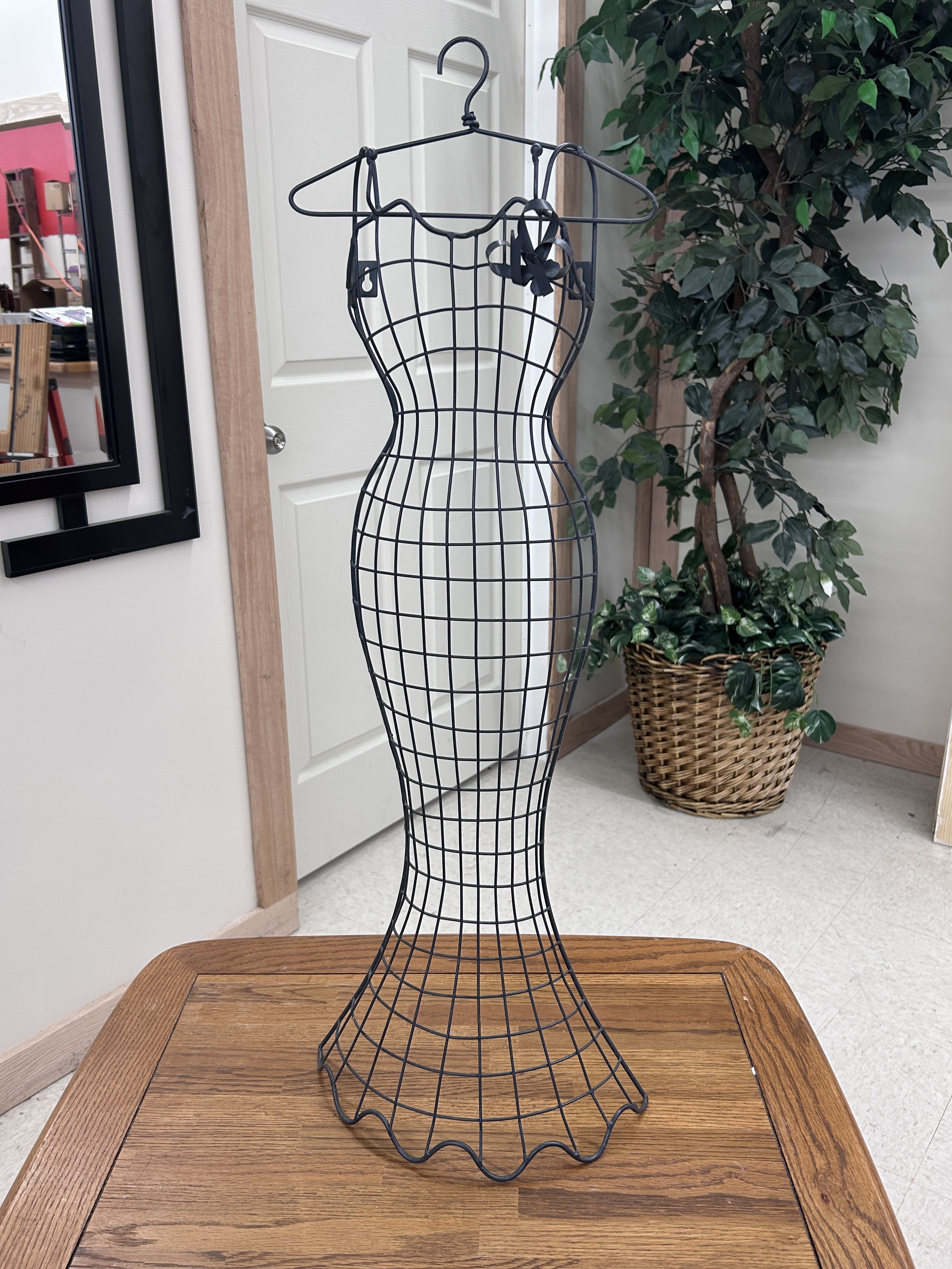 Vintage Female Wire Metal Hanging Display Dress