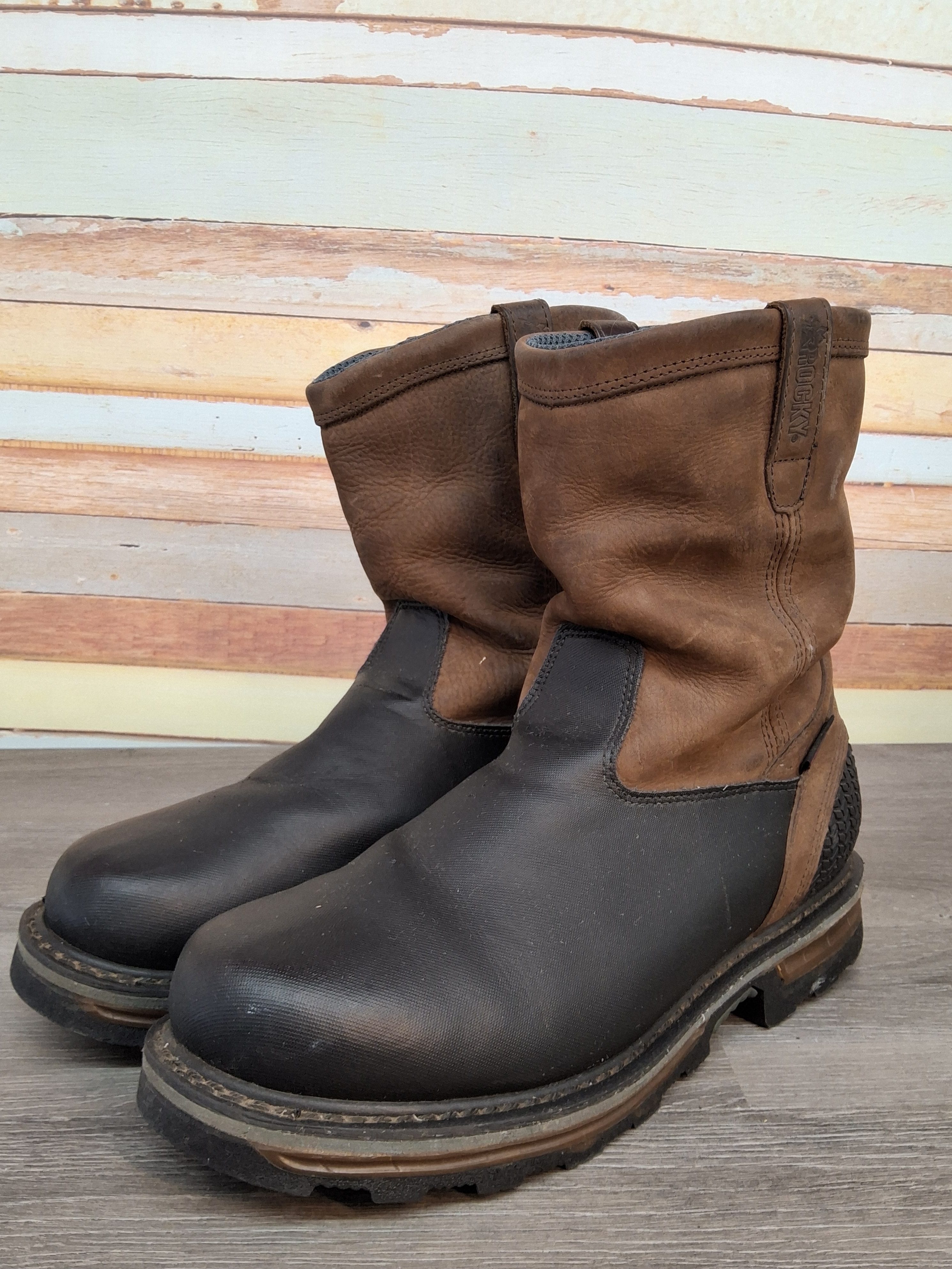 Rocky Elements Block Work Boots Brown/Black Men’s 12W