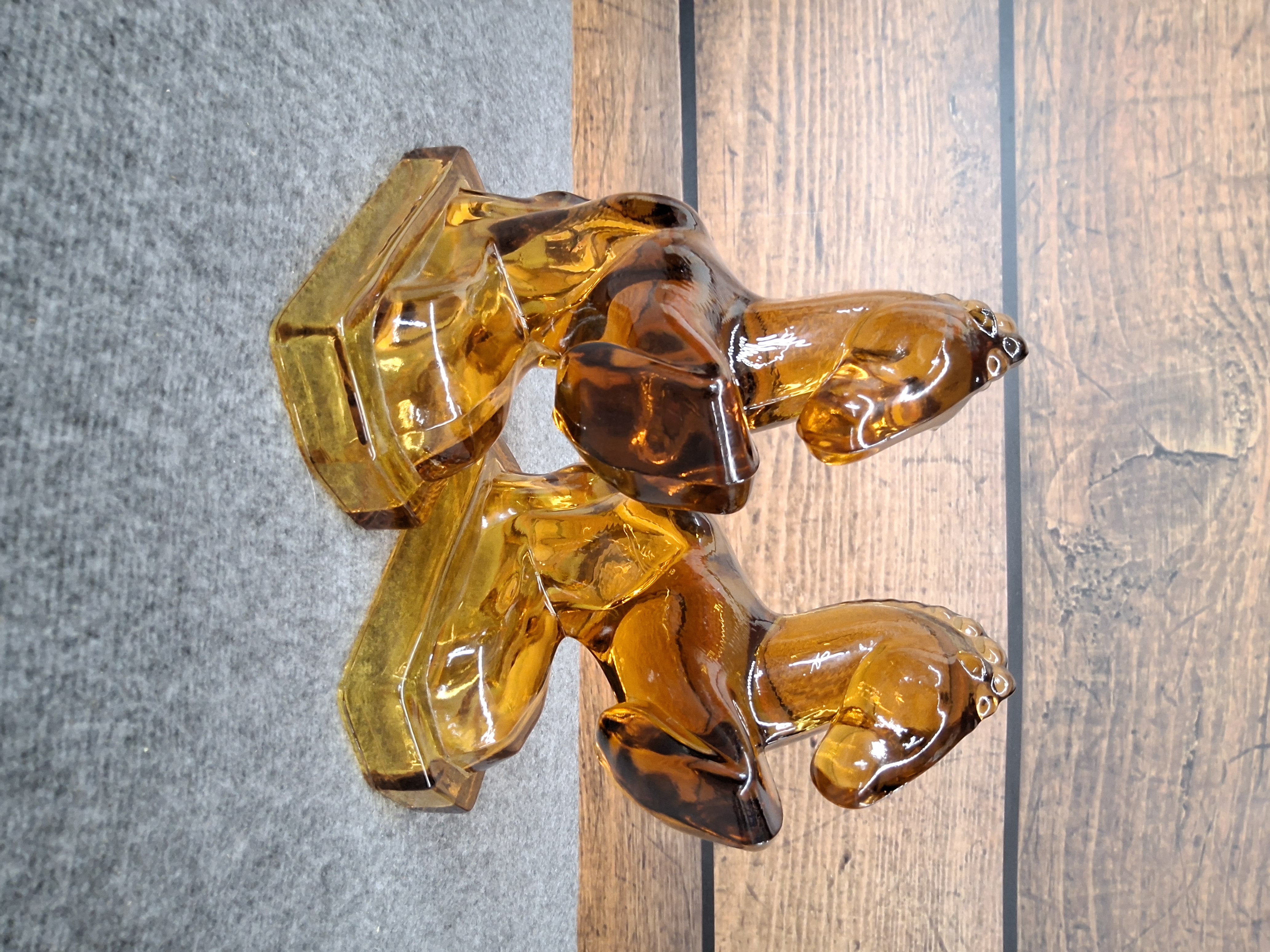 Vintage Amber Glass Horse Figurine Bookend Set