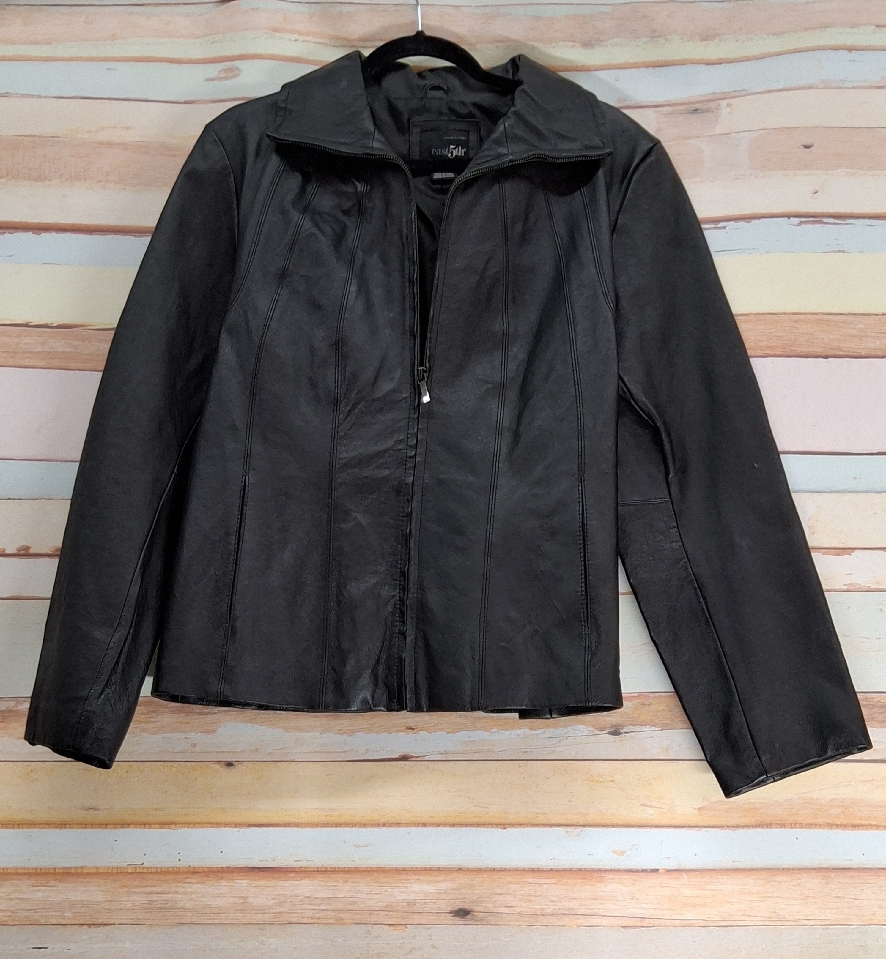 East 5th Genuine Leather Black Jacket Sz L