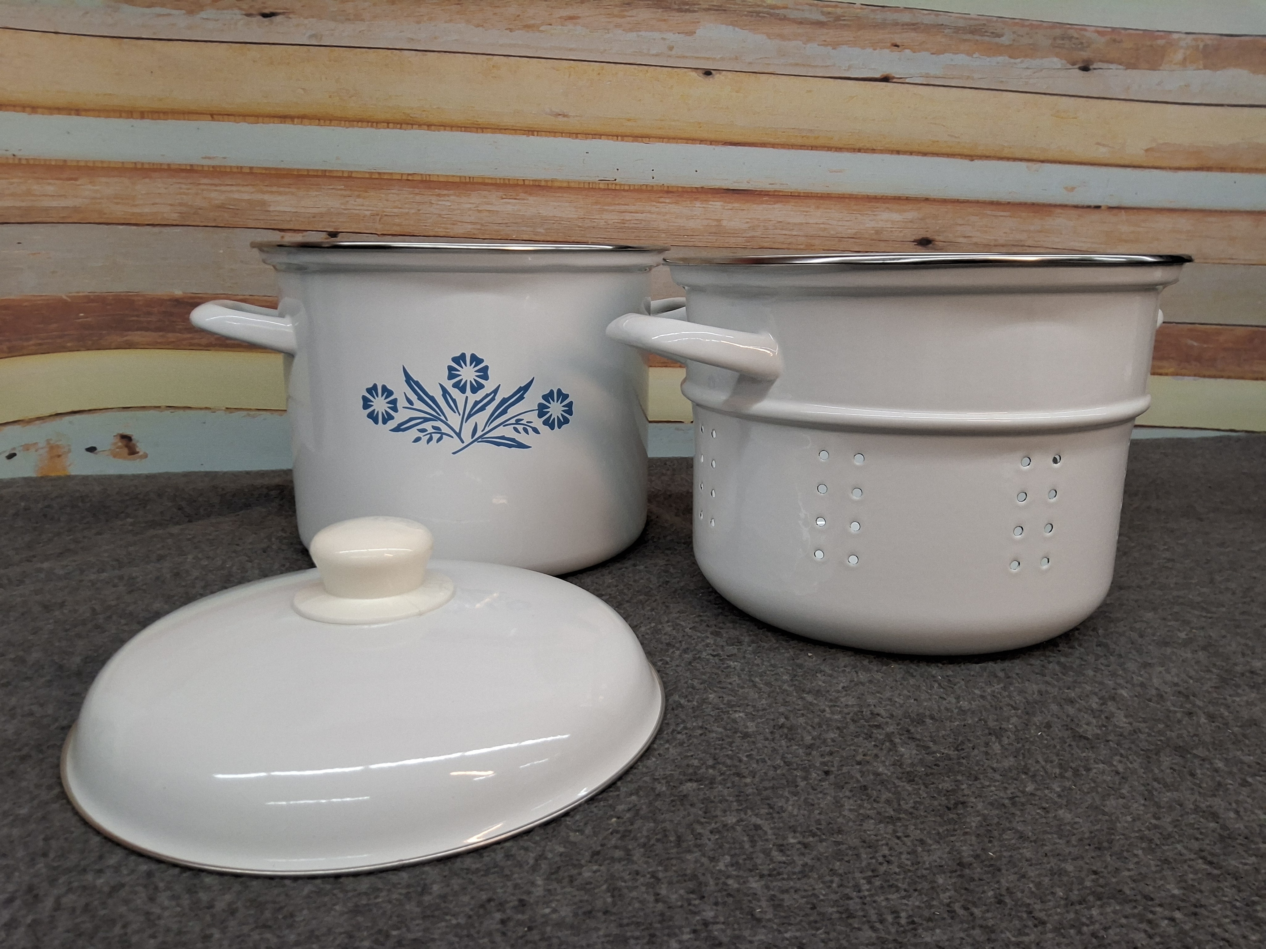 Corelle Coordinates CORNFLOWER 7 Quart Combination Pasta Pot Steamer Stock Pot